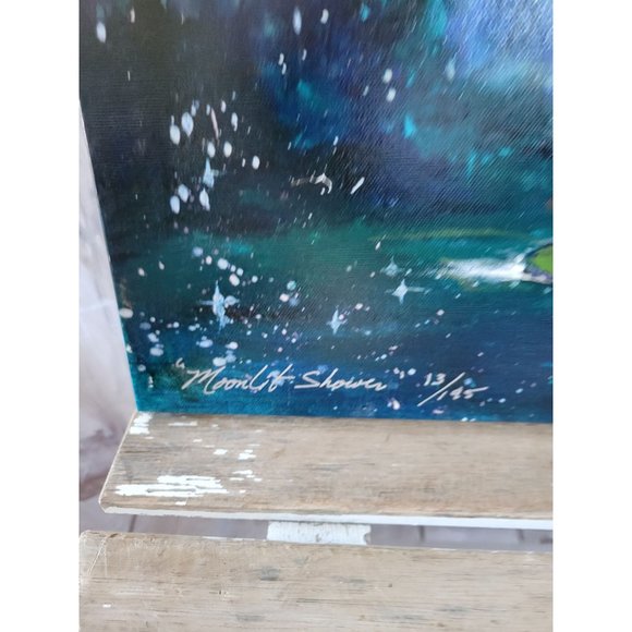 Carol g Armstrong moonlit shower painting acrylic - Picture 2 of 9